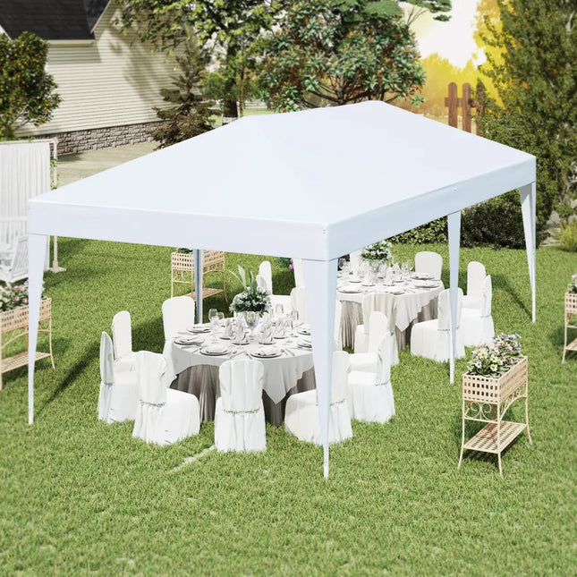 10 x 20 FT Pop up Canopy Tent with Carry Bag for Party BBQ-White - White - Canopies