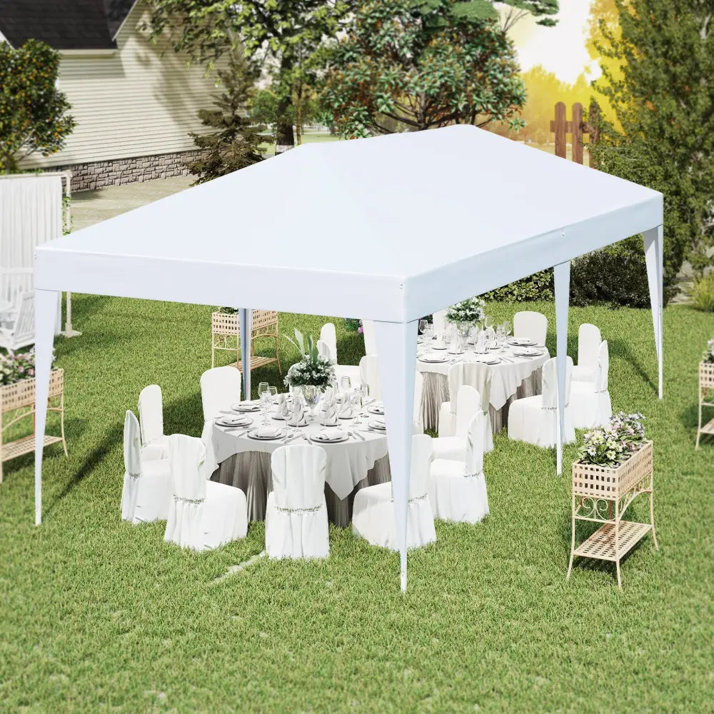 10 x 20 FT Pop up Canopy Tent with Carry Bag for Party BBQ-White - White - Canopies