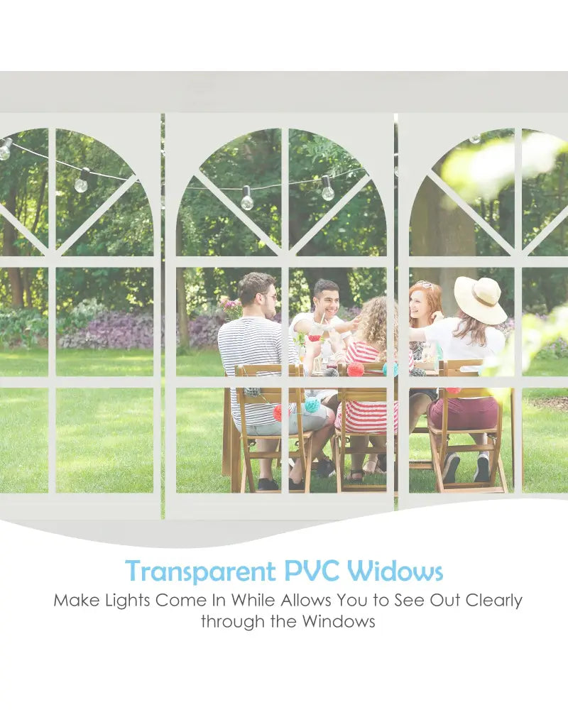 10 x 30 Feet Canopy Tent with 5 Removable Sidewalls for Party Wedding - White - Canopies