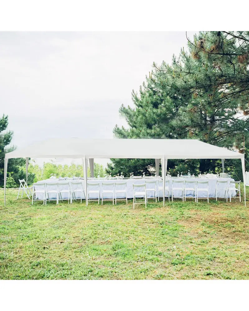 10 x 30 Feet Canopy Tent with 5 Removable Sidewalls for Party Wedding - White - Canopies