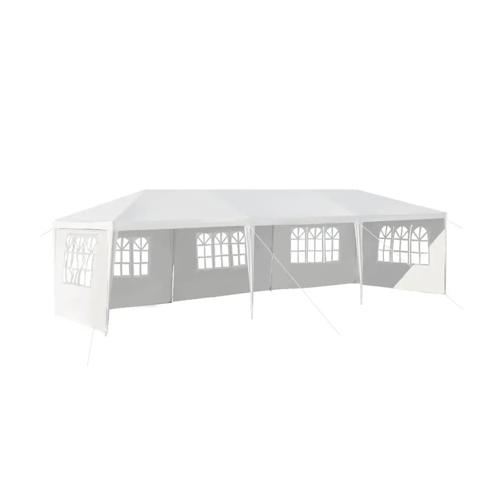 10 x 30 Feet Canopy Tent with 5 Removable Sidewalls for Party Wedding - White - Canopies