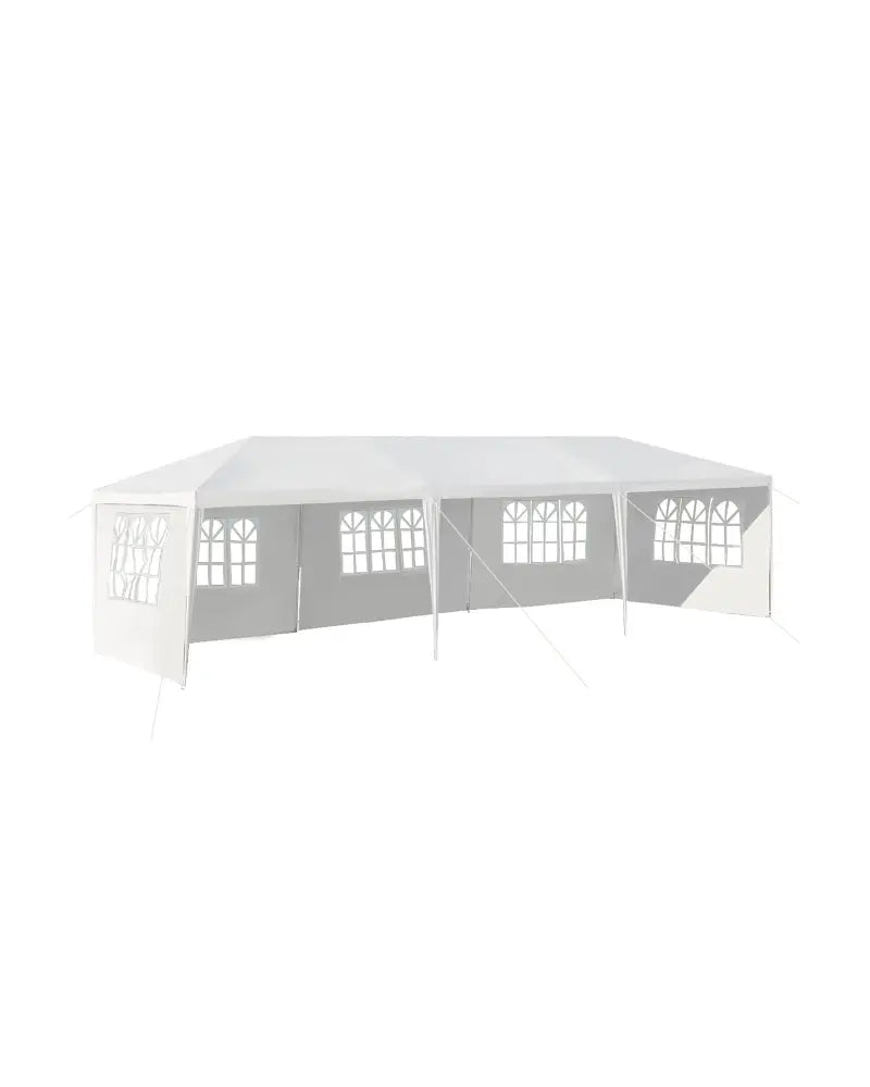 10 x 30 Feet Canopy Tent with 5 Removable Sidewalls for Party Wedding - White - Canopies