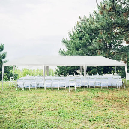 10 x 30 Feet Canopy Tent with 5 Removable Sidewalls for Party Wedding - White - Canopies