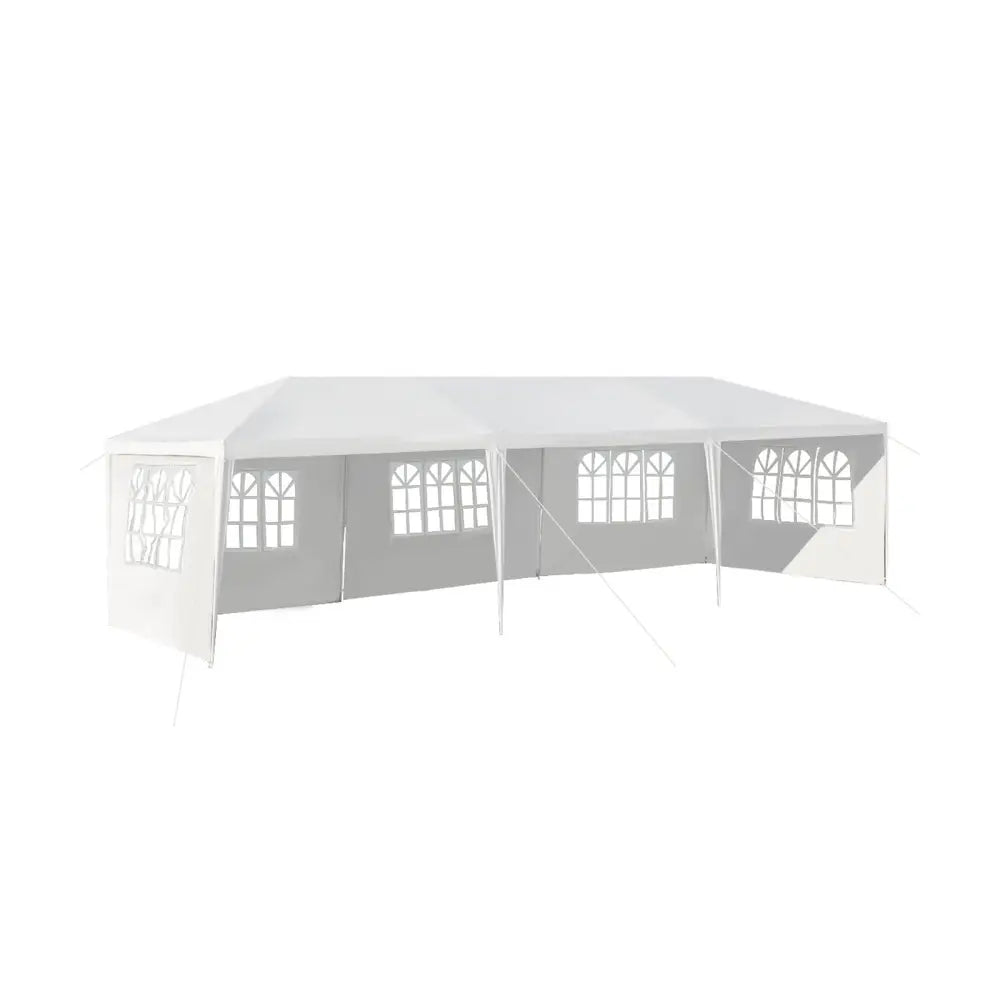 10 x 30 Feet Canopy Tent with 5 Removable Sidewalls for Party Wedding - White - Canopies