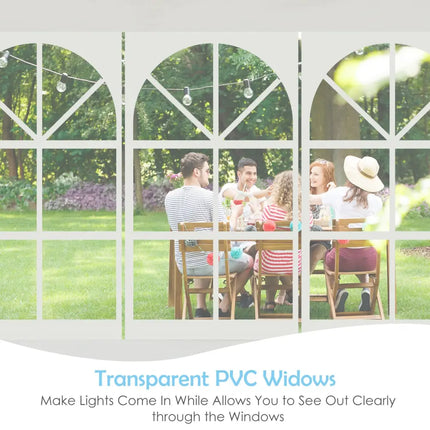 10 x 30 Feet Canopy Tent with 5 Removable Sidewalls for Party Wedding - White - Canopies