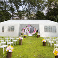 10 x 30 Feet Outdoor Canopy Tent with 6 Removable Sidewalls and 2 Doorways-White - White - Canopies
