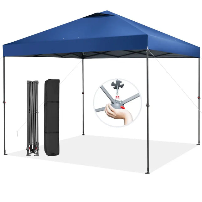 10 x 10 Feet Foldable Outdoor Instant Pop-up Canopy with Carry Bag-Blue - Blue - Canopies