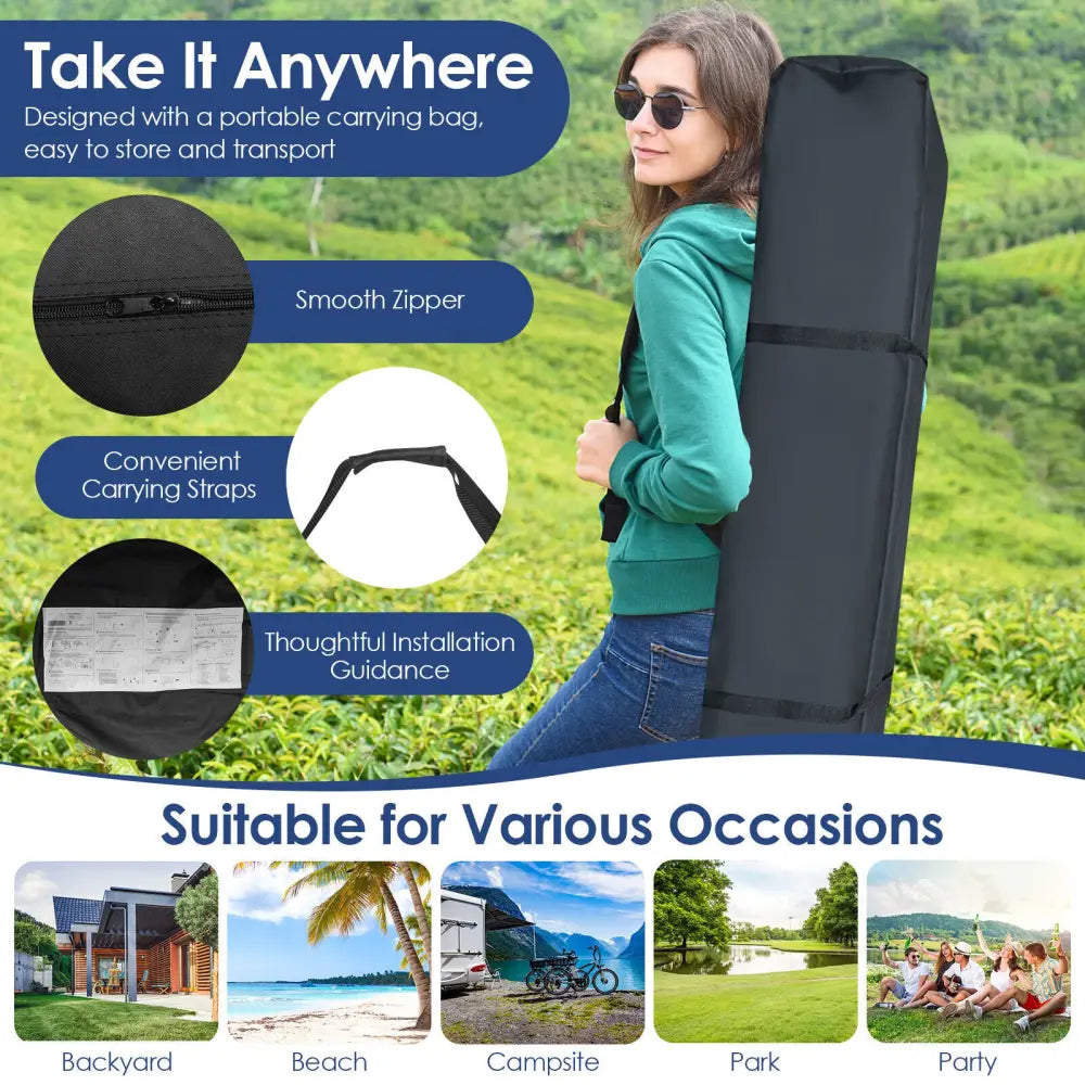 10 x 10 Feet Foldable Outdoor Instant Pop-up Canopy with Carry Bag-White - White - Canopies