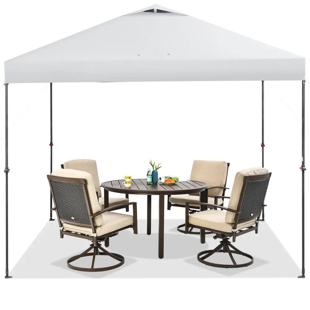 10 x 10 Feet Foldable Outdoor Instant Pop-up Canopy with Carry Bag-White - White - Canopies