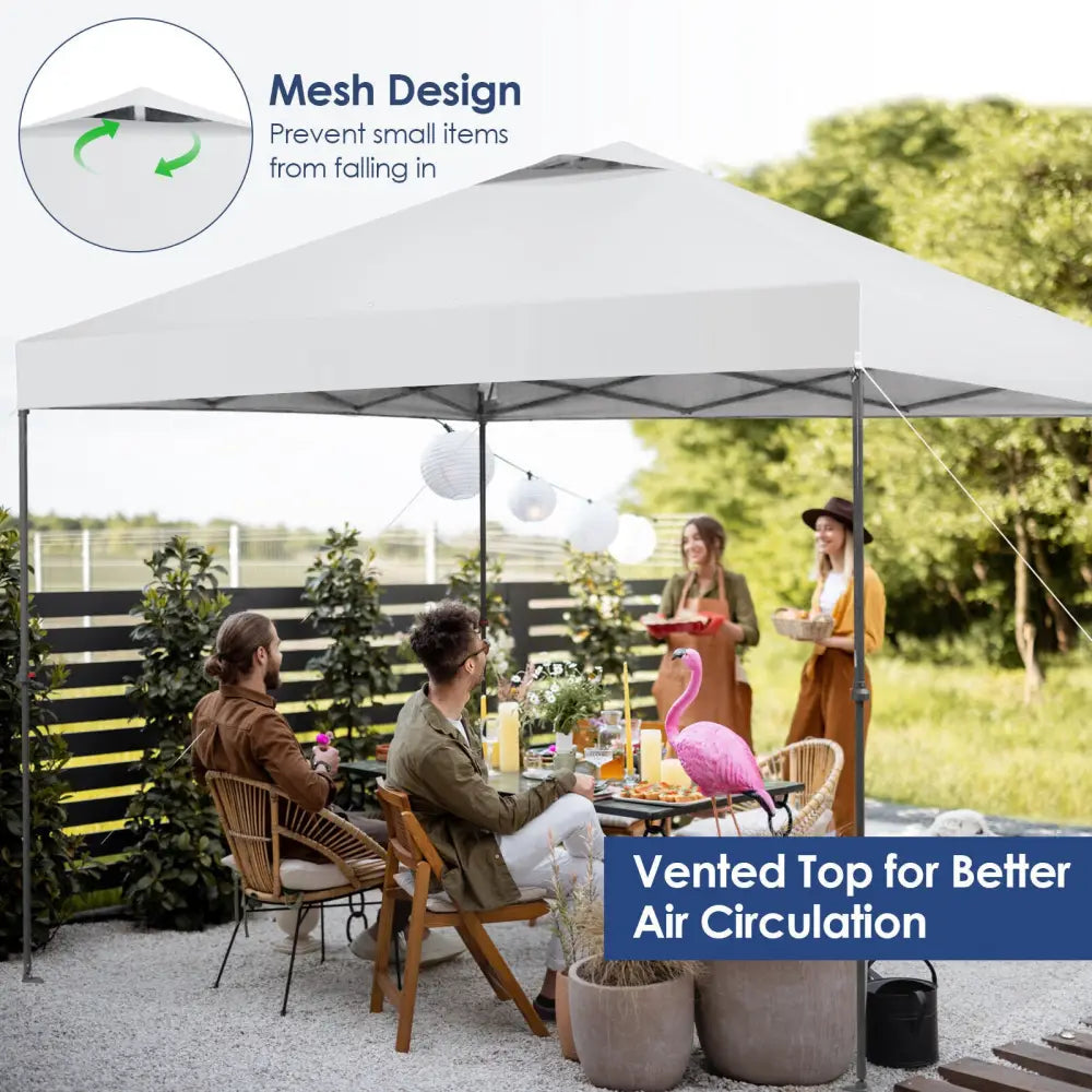 10 x 10 Feet Foldable Outdoor Instant Pop-up Canopy with Carry Bag-White - White - Canopies
