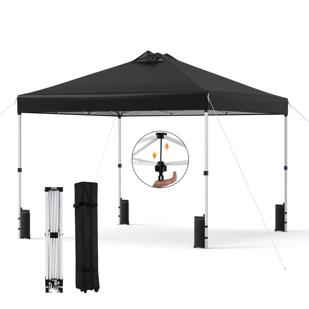 10 x 10 Feet Outdoor Commercial Pop up Canopy Tent-Black - Black - Canopies