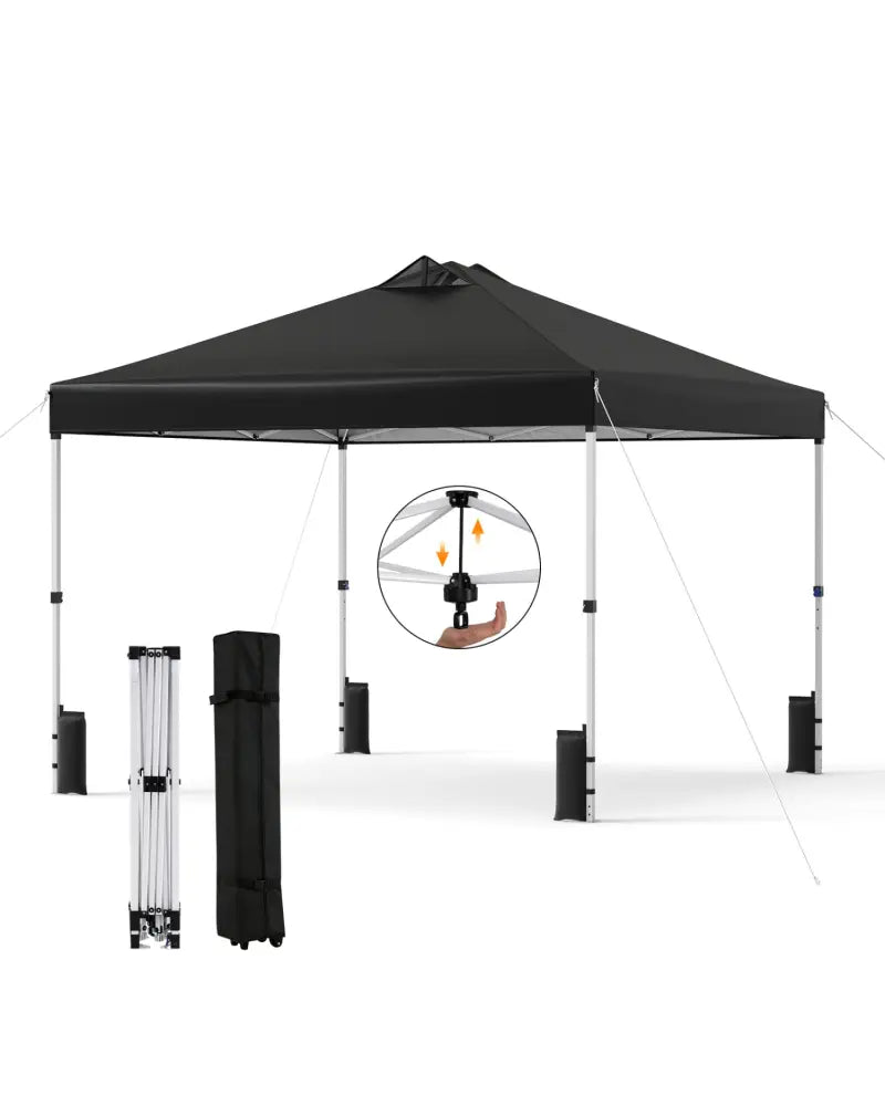 10 x 10 Feet Outdoor Commercial Pop up Canopy Tent-Black - Black - Canopies
