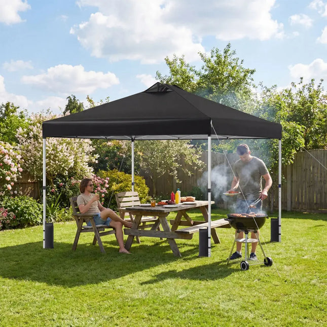 10 x 10 Feet Outdoor Commercial Pop up Canopy Tent-Black - Black - Canopies
