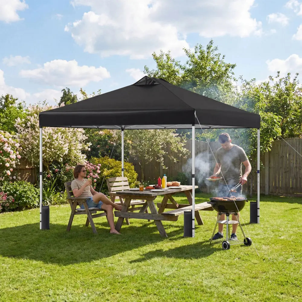 10 x 10 Feet Outdoor Commercial Pop up Canopy Tent-Black - Black - Canopies