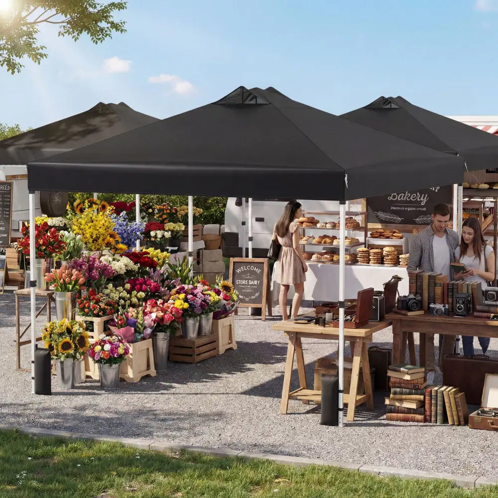 10 x 10 Feet Outdoor Commercial Pop up Canopy Tent-Black - Black - Canopies