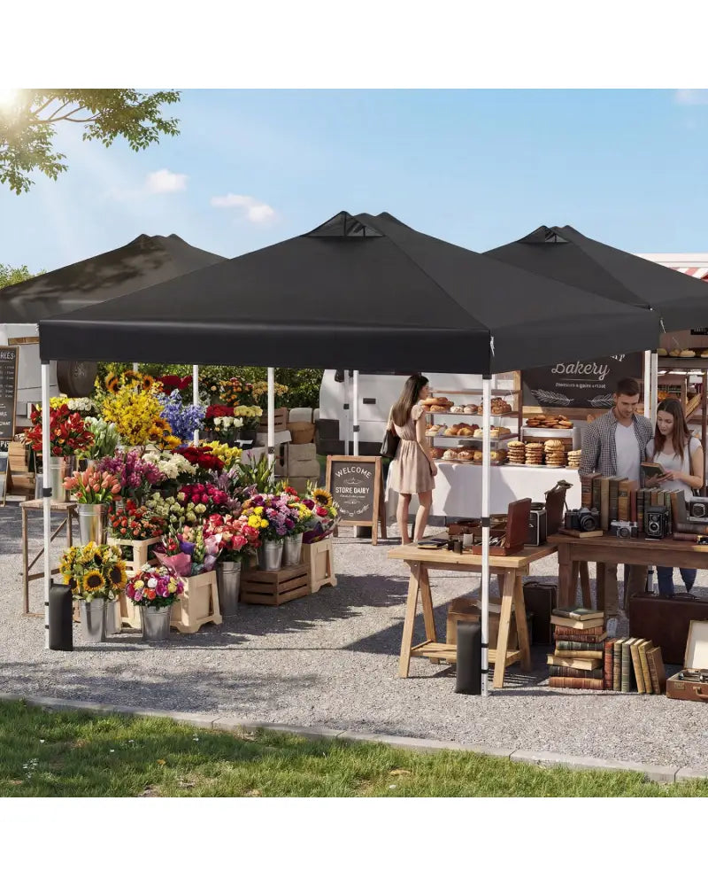 10 x 10 Feet Outdoor Commercial Pop up Canopy Tent-Black - Black - Canopies