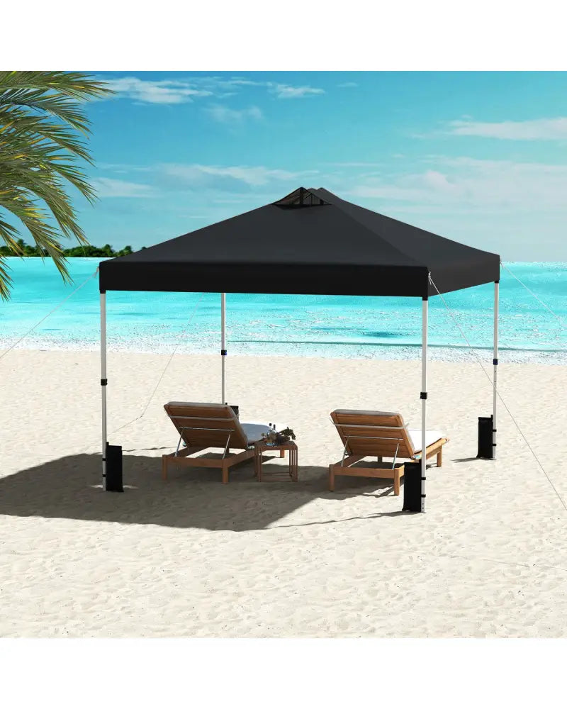 10 x 10 Feet Outdoor Commercial Pop up Canopy Tent-Black - Black - Canopies