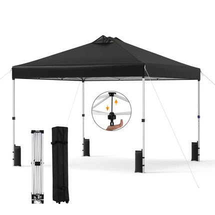 10 x 10 Feet Outdoor Commercial Pop up Canopy Tent-Black - Black - Canopies