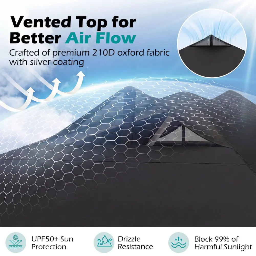 10 x 10 Feet Outdoor Commercial Pop up Canopy Tent-Black - Black - Canopies