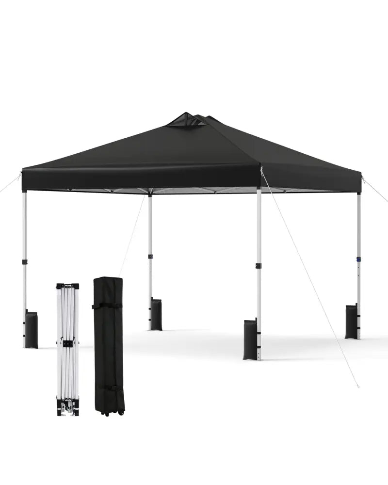 10 x 10 Feet Outdoor Commercial Pop up Canopy Tent-Black - Black - Canopies