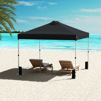 10 x 10 Feet Outdoor Commercial Pop up Canopy Tent-Black - Black - Canopies