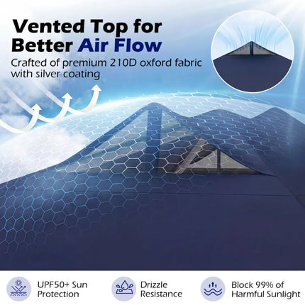 10 x 10 Feet Outdoor Commercial Pop up Canopy Tent-Blue - Blue - Canopies