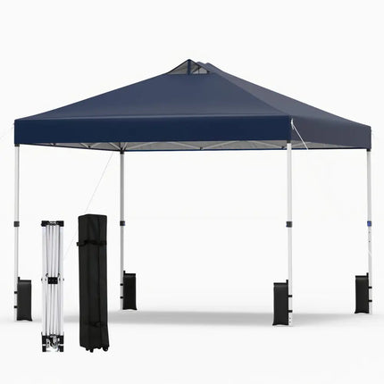 10 x 10 Feet Outdoor Commercial Pop up Canopy Tent-Blue - Blue - Canopies