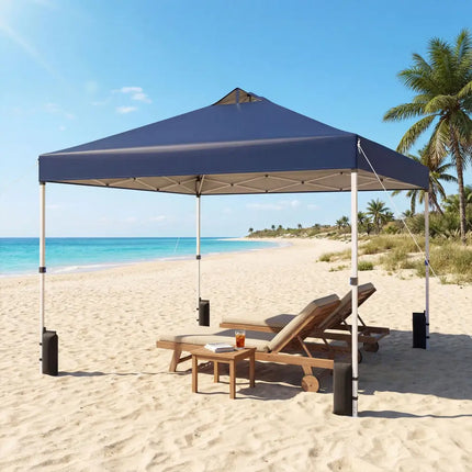10 x 10 Feet Outdoor Commercial Pop up Canopy Tent-Blue - Blue - Canopies