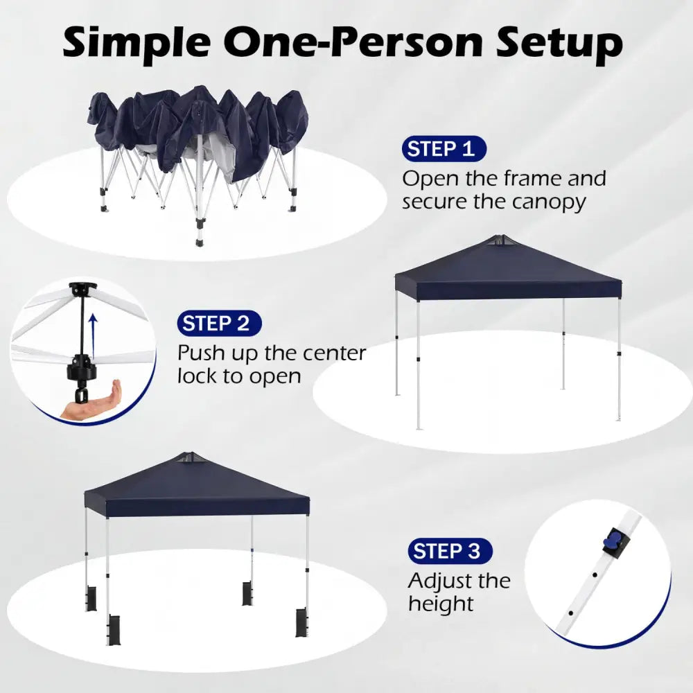 10 x 10 Feet Outdoor Commercial Pop up Canopy Tent-Blue - Blue - Canopies