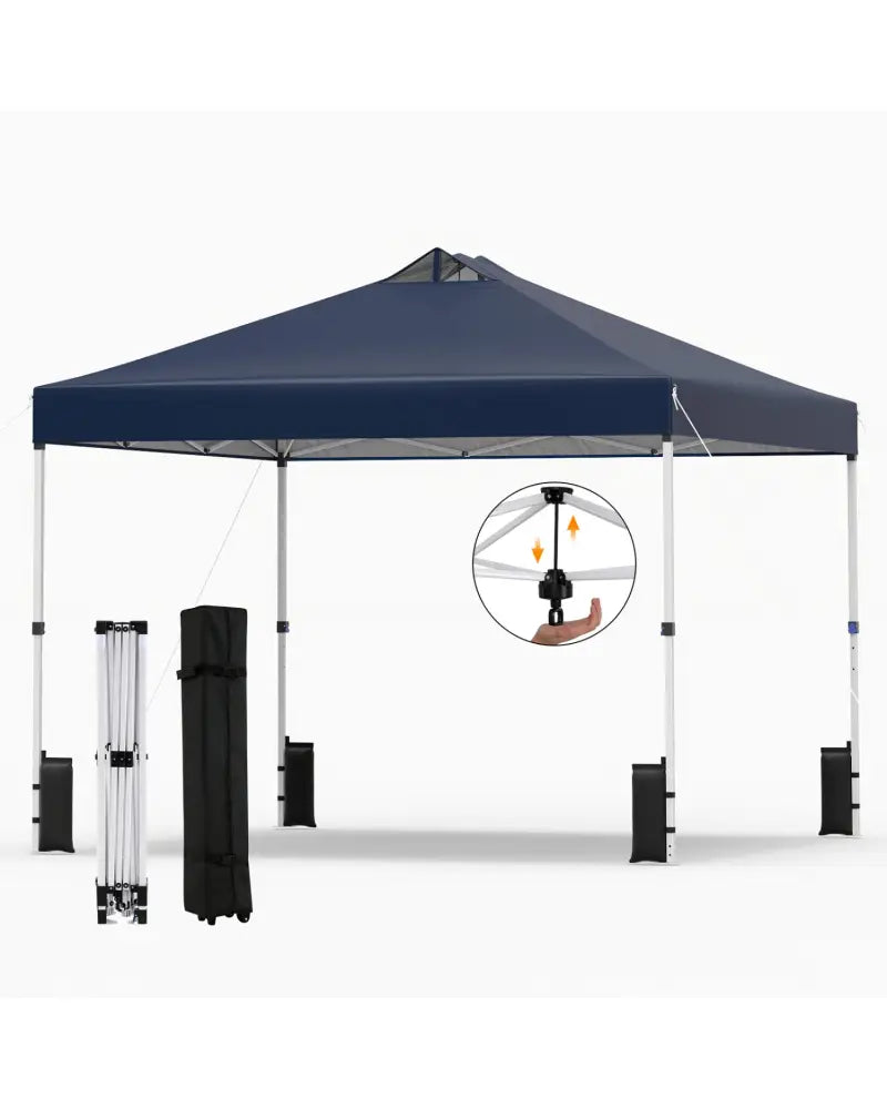 10 x 10 Feet Outdoor Commercial Pop up Canopy Tent-Blue - Blue - Canopies