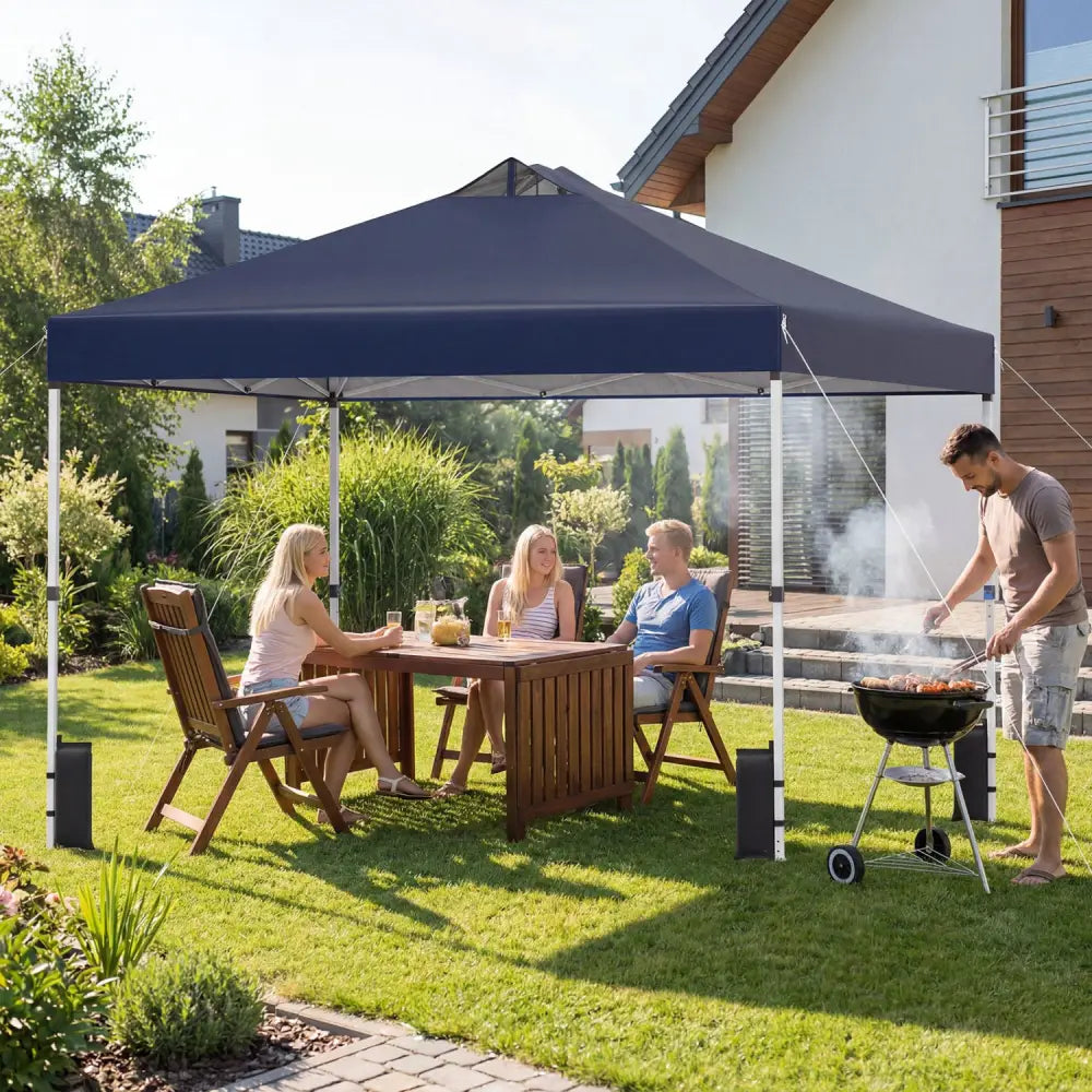 10 x 10 Feet Outdoor Commercial Pop up Canopy Tent-Blue - Blue - Canopies
