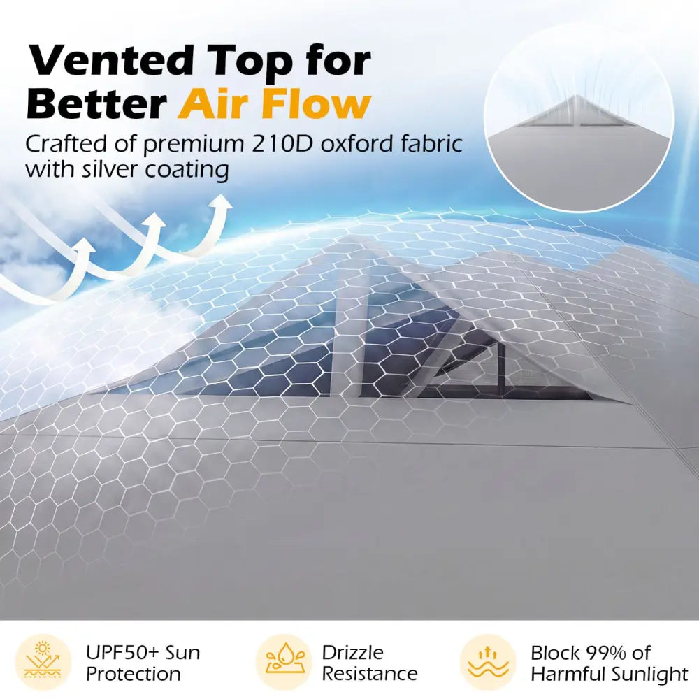 10 x 10 Feet Outdoor Commercial Pop up Canopy Tent-Gray - Gray - Canopies