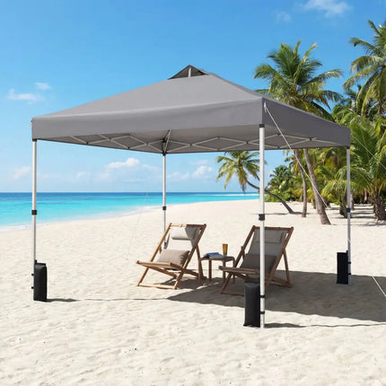 10 x 10 Feet Outdoor Commercial Pop up Canopy Tent-Gray - Gray - Canopies