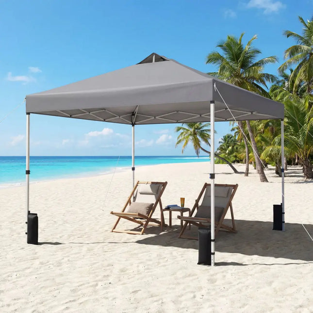 10 x 10 Feet Outdoor Commercial Pop up Canopy Tent-Gray - Gray - Canopies