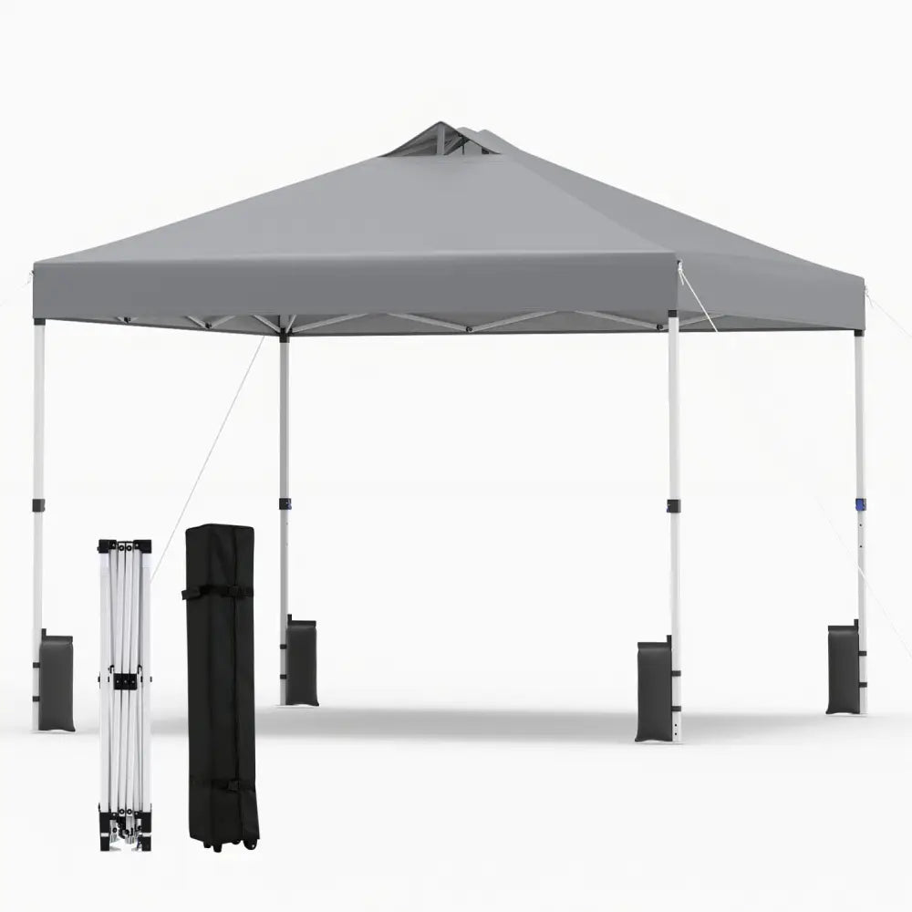 10 x 10 Feet Outdoor Commercial Pop up Canopy Tent-Gray - Gray - Canopies