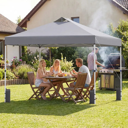 10 x 10 Feet Outdoor Commercial Pop up Canopy Tent-Gray - Gray - Canopies