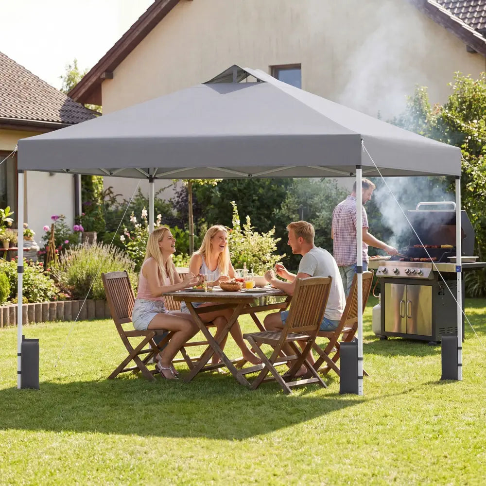 10 x 10 Feet Outdoor Commercial Pop up Canopy Tent-Gray - Gray - Canopies