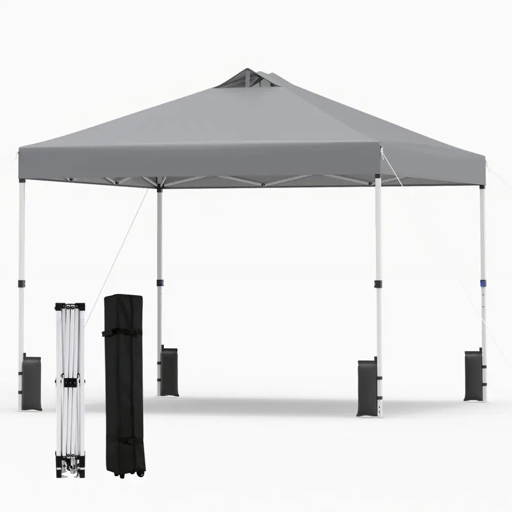 10 x 10 Feet Outdoor Commercial Pop up Canopy Tent-Gray - Gray - Canopies