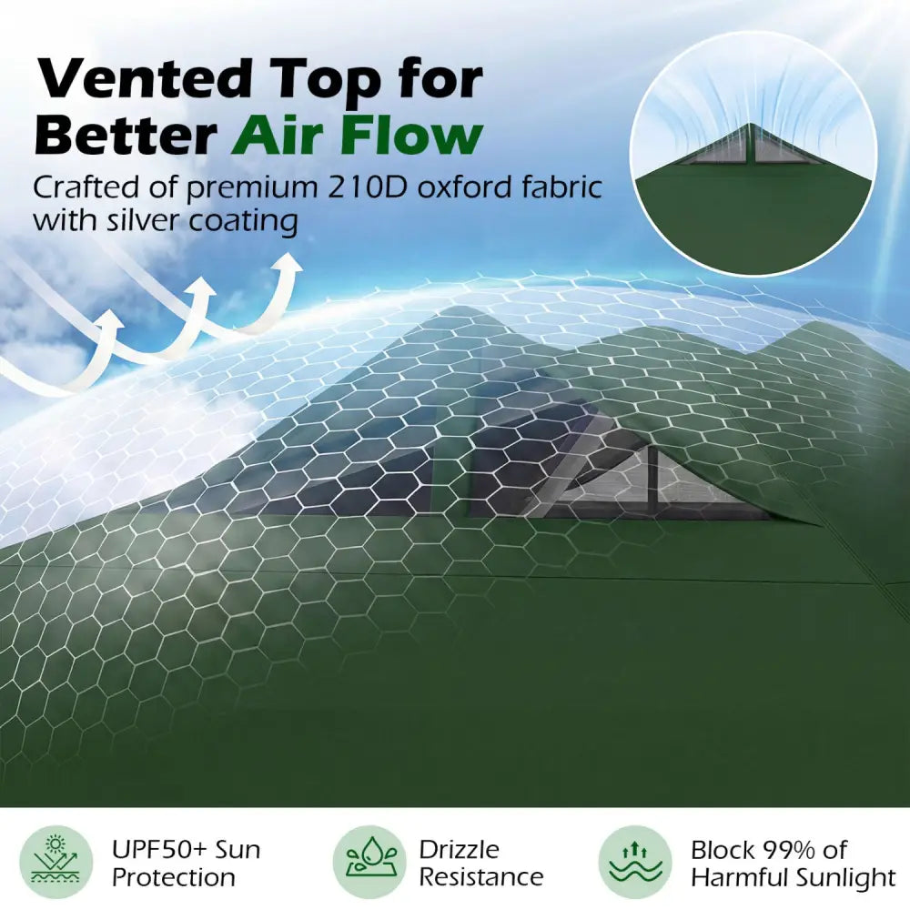 10 x 10 Feet Outdoor Commercial Pop up Canopy Tent-Green - Green - Canopies