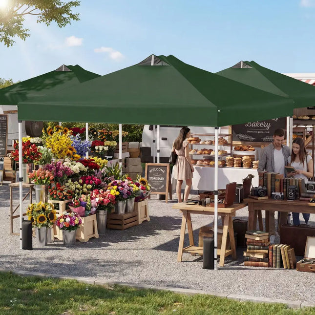 10 x 10 Feet Outdoor Commercial Pop up Canopy Tent-Green - Green - Canopies