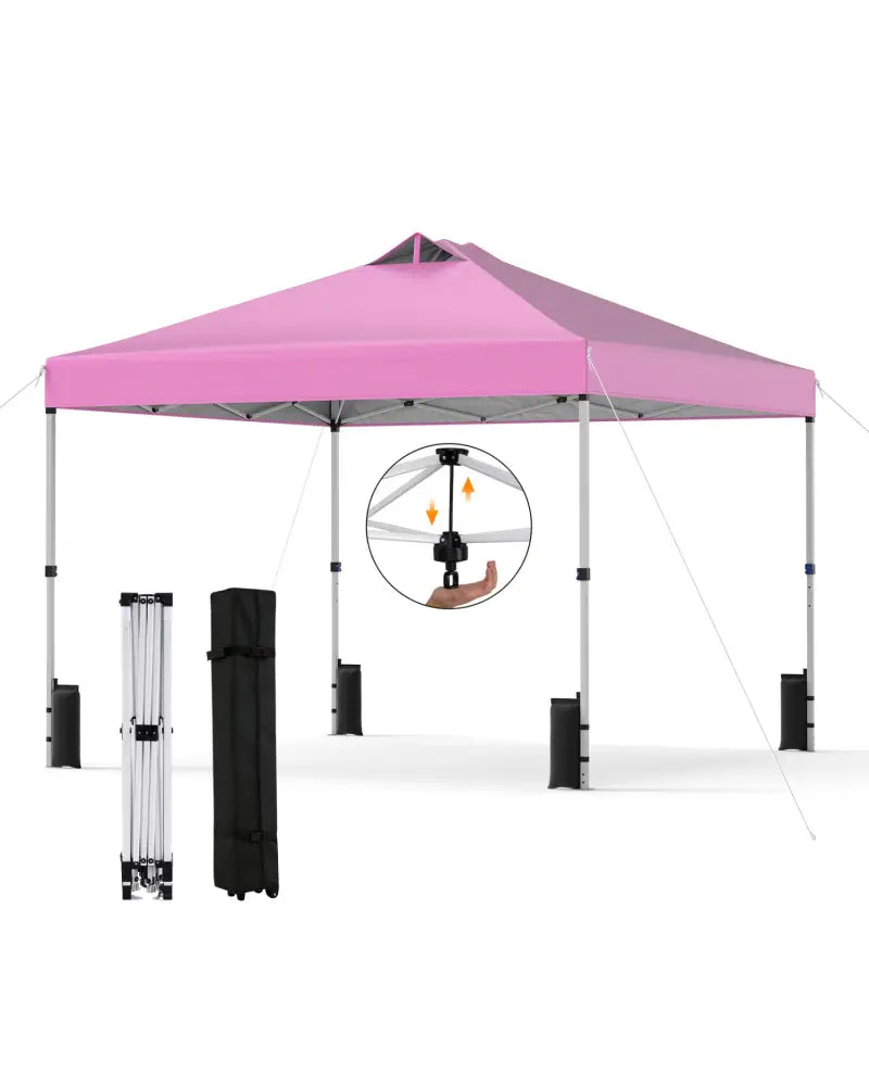 10 x 10 Feet Outdoor Commercial Pop up Canopy Tent-Pink - Pink - Canopies