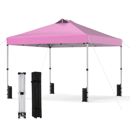 10 x 10 Feet Outdoor Commercial Pop up Canopy Tent-Pink - Pink - Canopies
