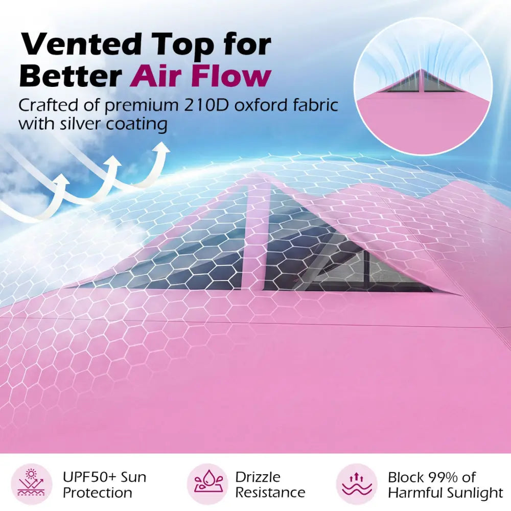 10 x 10 Feet Outdoor Commercial Pop up Canopy Tent-Pink - Pink - Canopies
