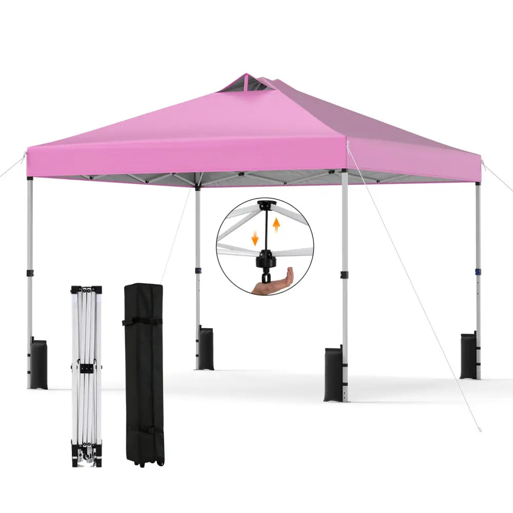 10 x 10 Feet Outdoor Commercial Pop up Canopy Tent-Pink - Pink - Canopies