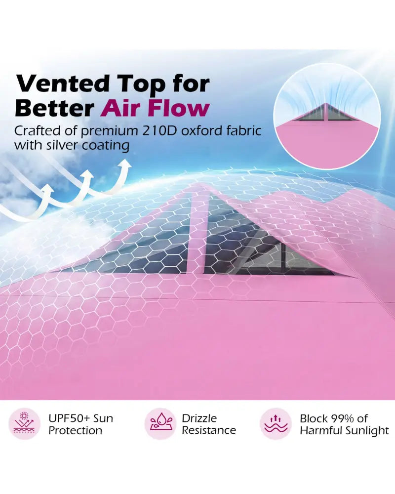 10 x 10 Feet Outdoor Commercial Pop up Canopy Tent-Pink - Pink - Canopies