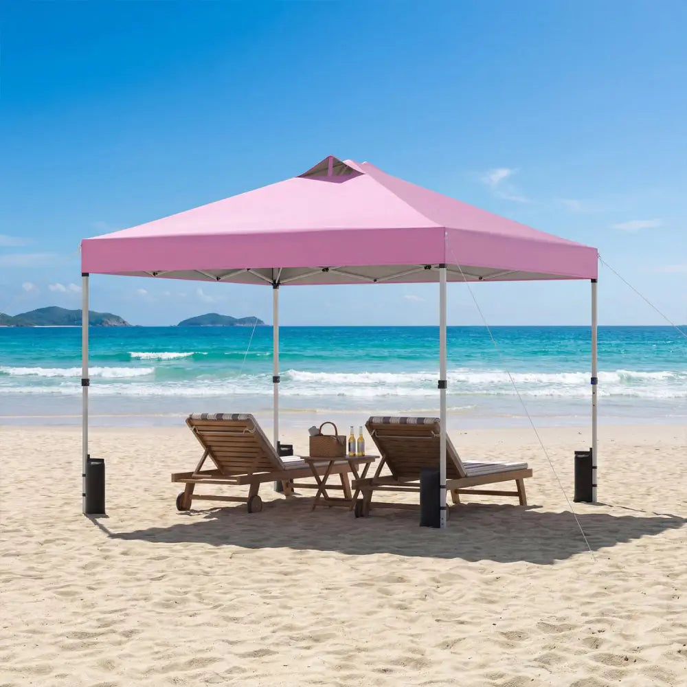 10 x 10 Feet Outdoor Commercial Pop up Canopy Tent-Pink - Pink - Canopies