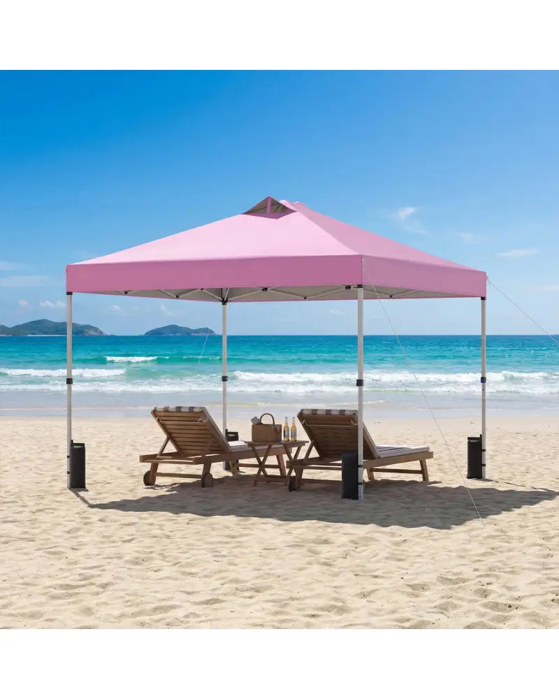 10 x 10 Feet Outdoor Commercial Pop up Canopy Tent-Pink - Pink - Canopies