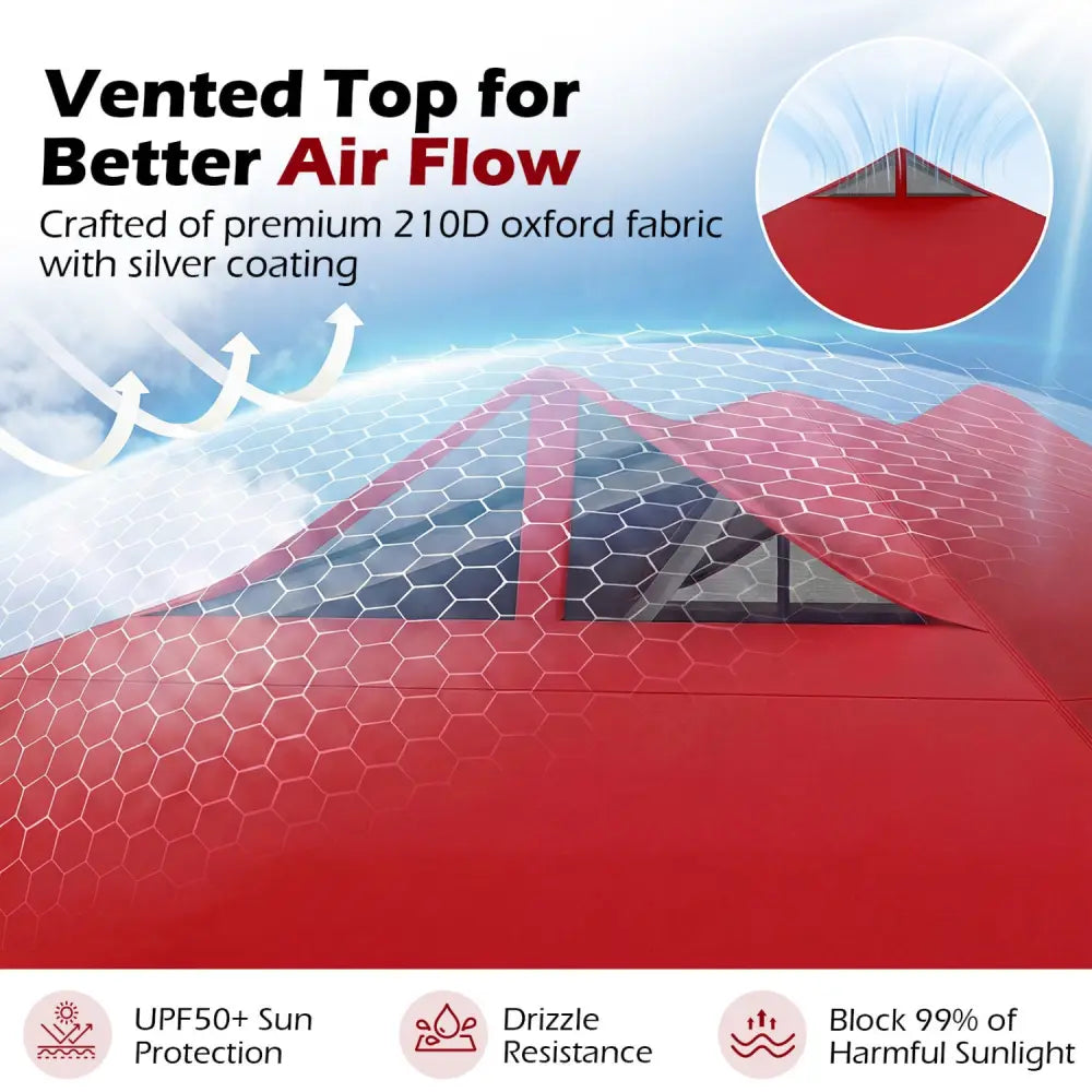 10 x 10 Feet Outdoor Commercial Pop up Canopy Tent-Red - Red - Canopies