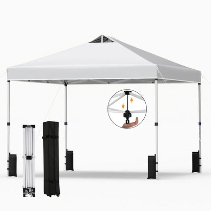 10 x 10 Feet Outdoor Commercial Pop up Canopy Tent-White - White - Canopies