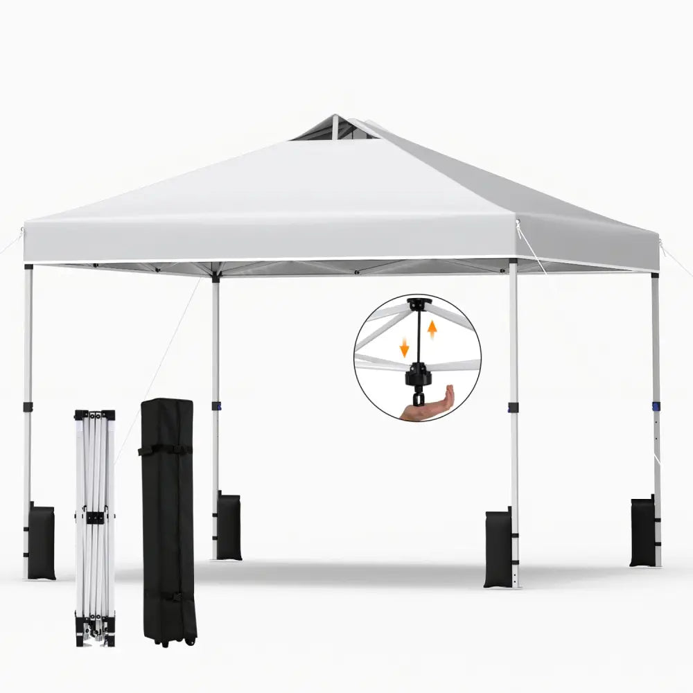 10 x 10 Feet Outdoor Commercial Pop up Canopy Tent-White - White - Canopies
